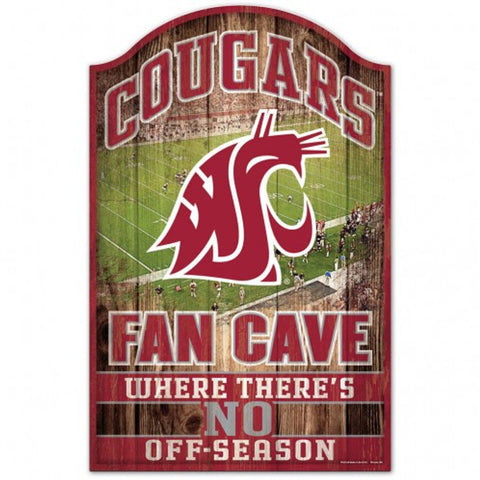 Washington State Cougars Sign 11x17 Wood Fan Cave Design - Special Order-0