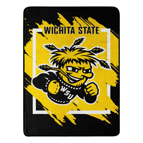 Wichita State Shockers Blanket 46x60 Micro Raschel Dimensional Design Rolled