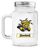 Wichita State Shockers Mason Jar Glass With Lid - Team Fan Cave