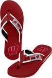 Wisconsin Badgers Flip Flop - Men Contour - (1 Pair) - S-0