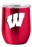 Wisconsin Badgers Travel Tumbler 16oz Stainless Steel Curved-0