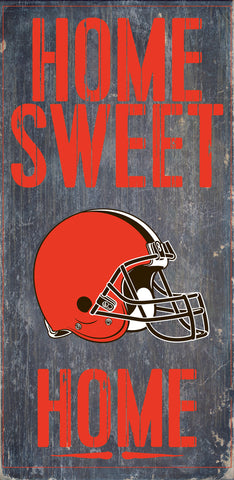 Cleveland Browns Wood Sign - Home Sweet Home 6"x12" - Team Fan Cave